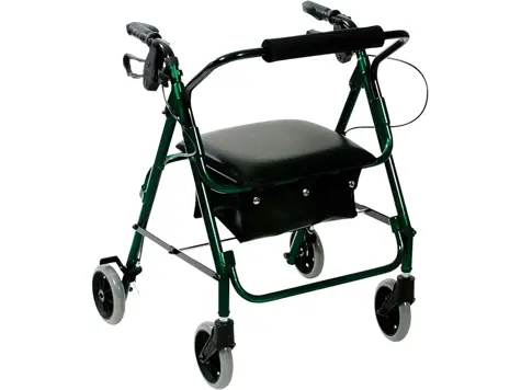 Andador ligero de aluminio con ruedas, color verde - Patterson Medical