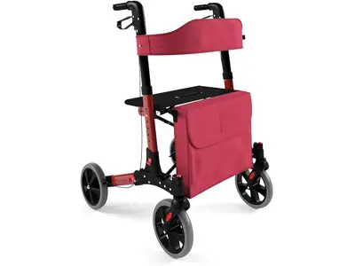 Andadores para personas mayores, marco para caminar, andador ligero  plegable de 4 ruedas con asiento, cesta de la compra, marco para caminar  para