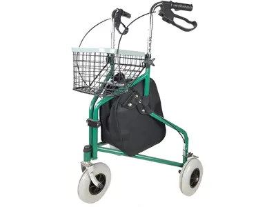 Andador Mobiclinic Caleta: Ligero, plegable y con cesta (Verde)